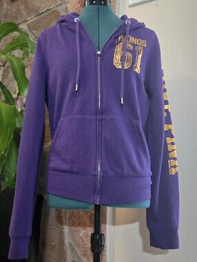 Rare PINK x 5th & Ocean NFL Bling Zip Up Sweatshirt - Minnesota Vikings